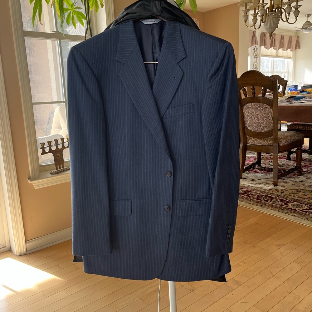 Stafford Executive Blue Pinstripe Suit Jacket